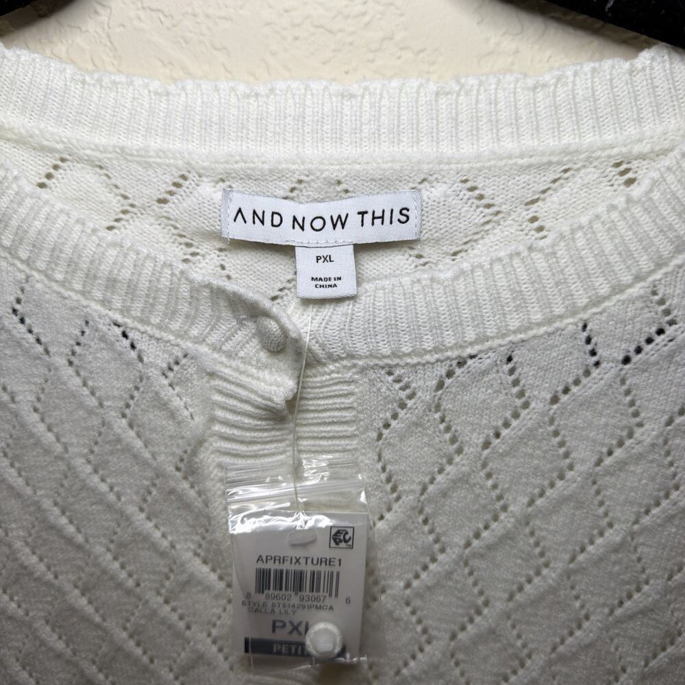 New! AndNowThis button short sleeve cardigan size PXL - Picture 2 of 6